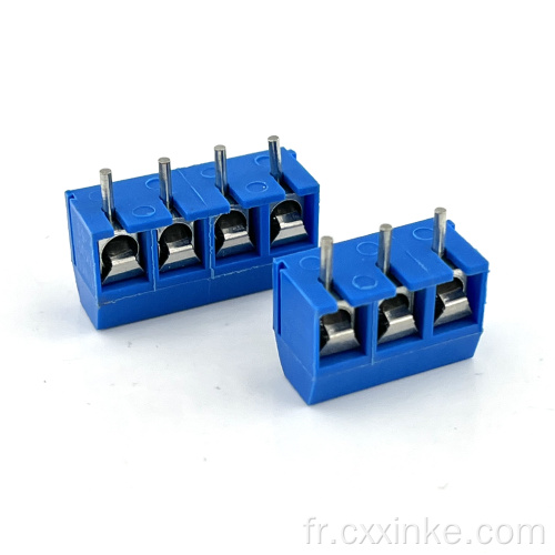 Type de vis de tangage de 5,0 mm PCB Bloc de borne en ligne bleu